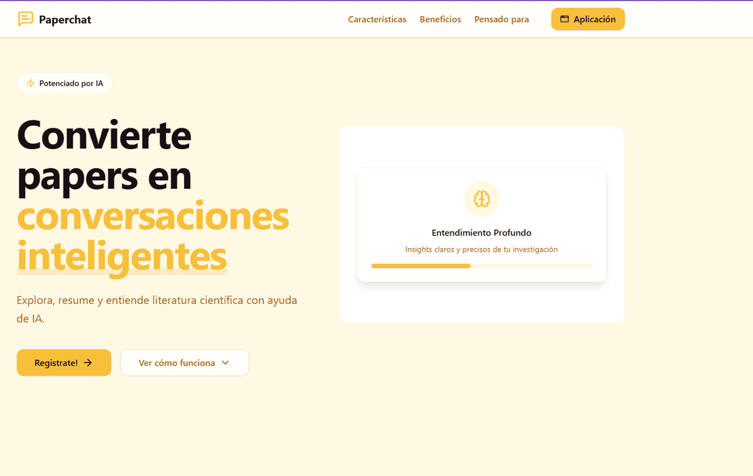 Pantalla de análisis en PaperChat