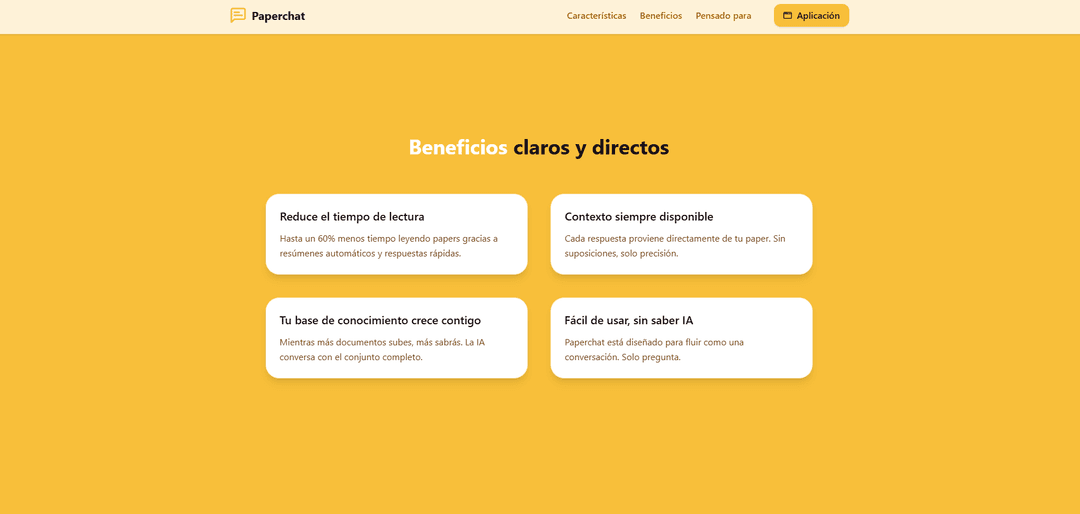 Vista de conversación en PaperChat